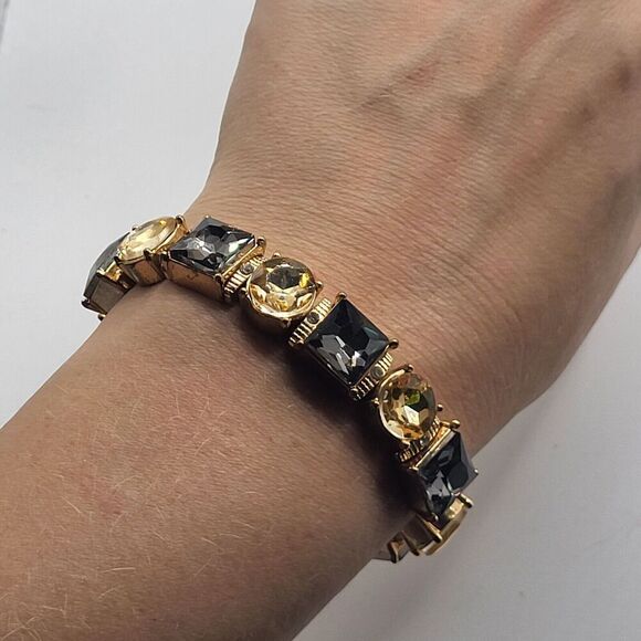 Chunky Bohemian Stretchy Rhinestone Bracelet 7.2in - Picture 5 of 7